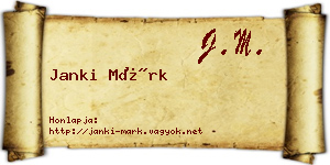 Janki Márk névjegykártya
